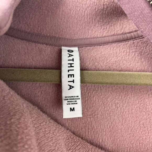 Athleta Women's Medium Mauve Asymmetrical Zip Pullover Sweatshirt Long Sleeve - Picture 4 of 15